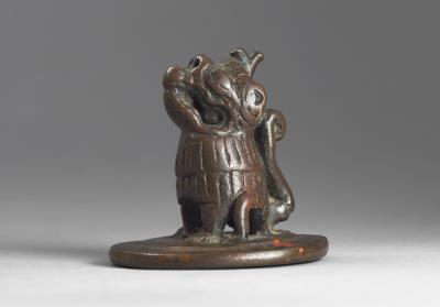 图片[2]-Bronze seal cast with paired dragon design, Ming dynasty (1368-1644)-China Archive